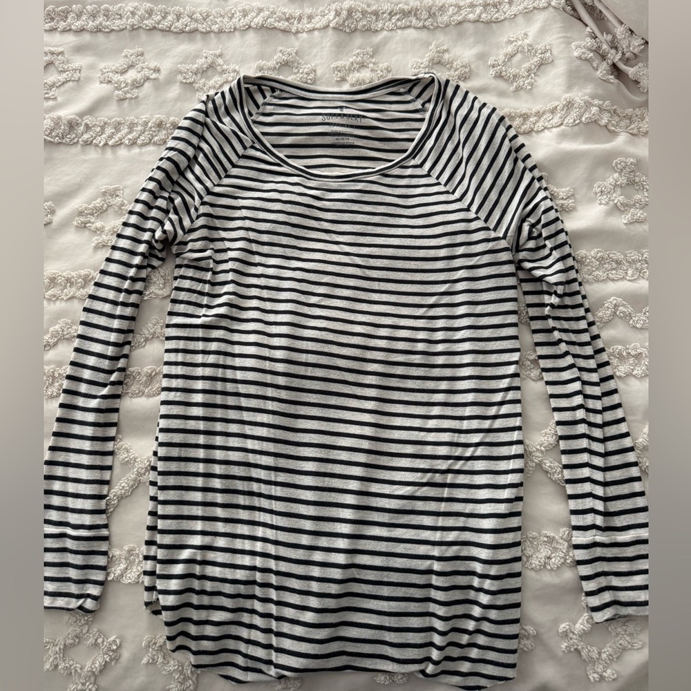 American Eagle Striped Jegging T - Black & White